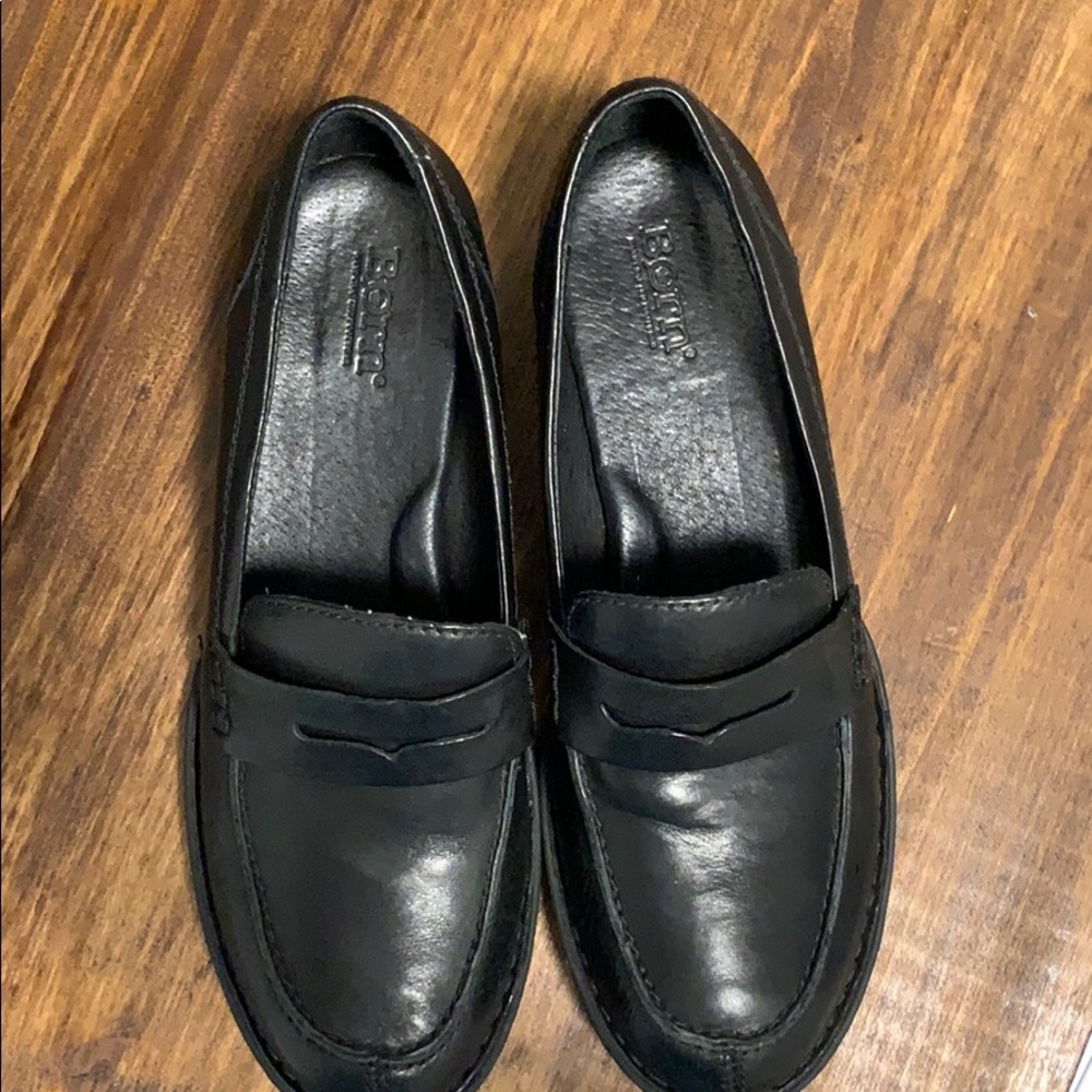 Born Black Leather Loafers - 8M